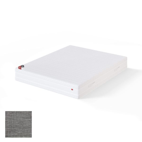 Spring mattress BLACK MULTIPOCKET MANGO 180x200cm, soft, light grey