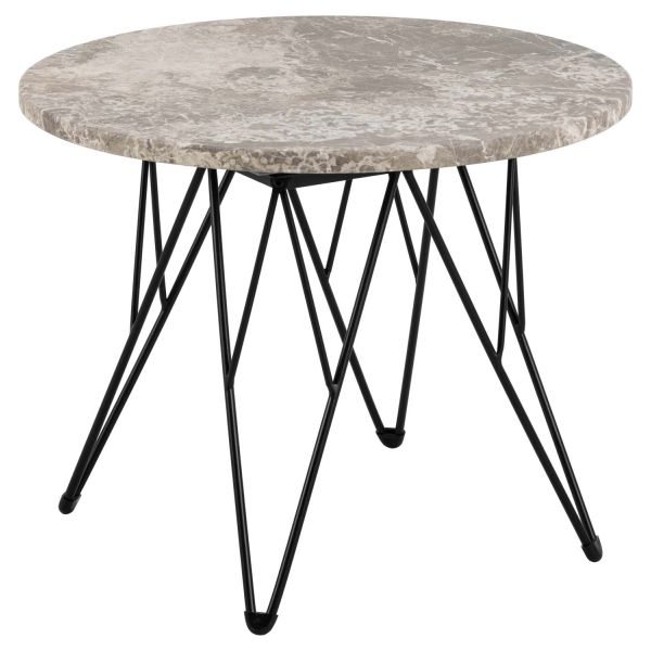 Приставной столик PRUNUS D55xH41,4см, коричневый/черный