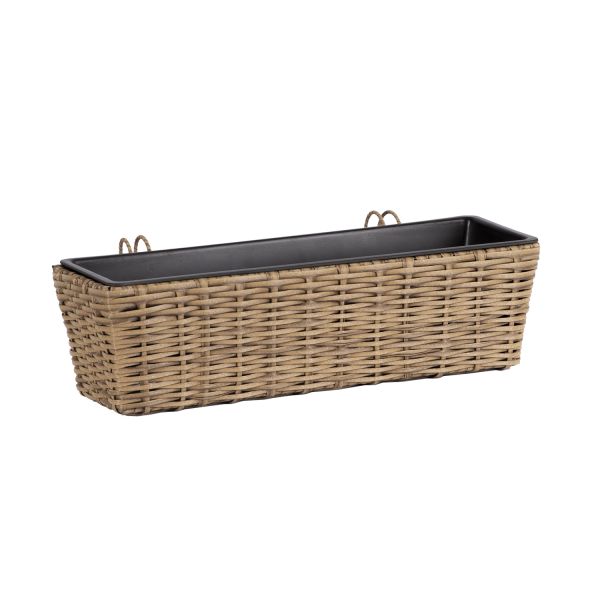Rõdu lillekast WICKER 60x20xH17cm, beež