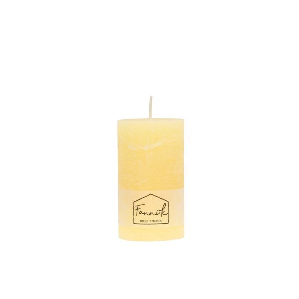 Fanni K Pillar candle Rustic 6,8x12 cm yellow