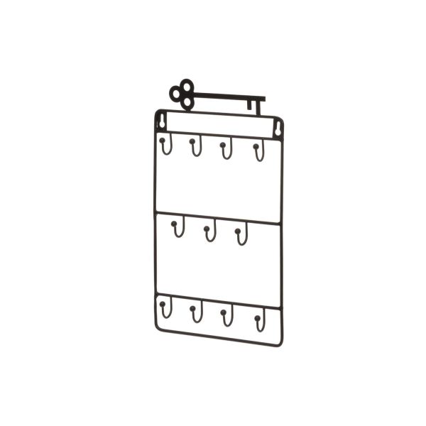 Key rack, 11 hooks, black