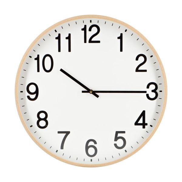Wall clock WOODY D50cm, light brown