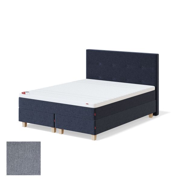 Continental bed BLUE 180x200cm, light grey