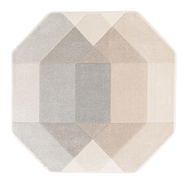 Carpet DIXIE CARVED-3, 160x160cm, grey/beige