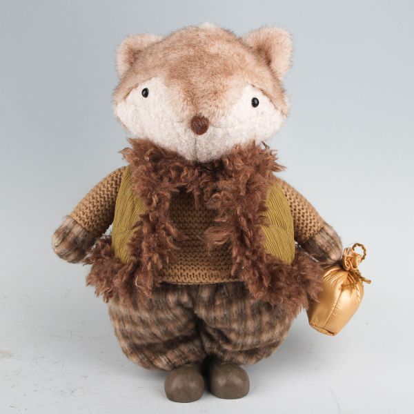 Decoration FAB ROBIN H37.5cm, fox, green