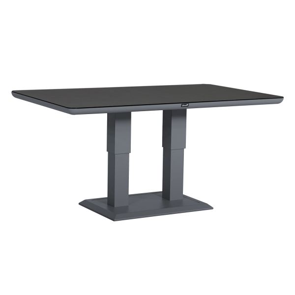 Laud TOMSON 150x90xH2-75cm, tumehall klaasplaadiga