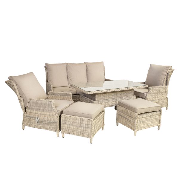 Aiamööblikomplekt BASEL laud, diivan, 2 tooli, 2 tumbat