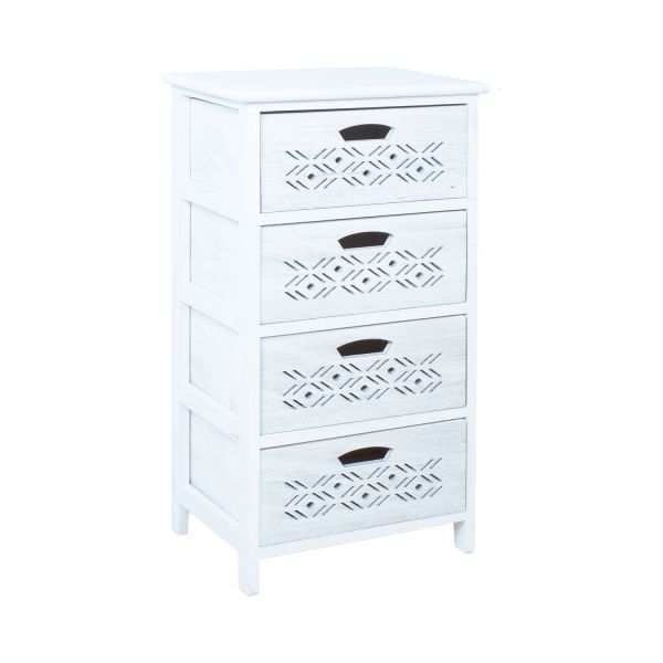 Chest of drawers MIHKLI with 4 storage units 40x29x73cm, white