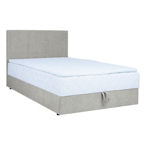 Continental bed LEVI 140x200cm, with mattress, dark beige