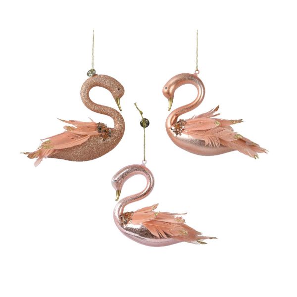 Jõuluehe GLOW FLAMINGO 13cm, klaas, mix