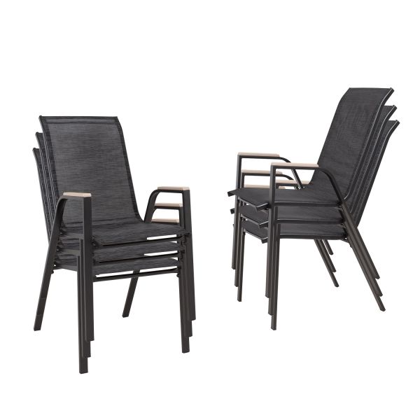 Chair GALWAY 6psc set, black