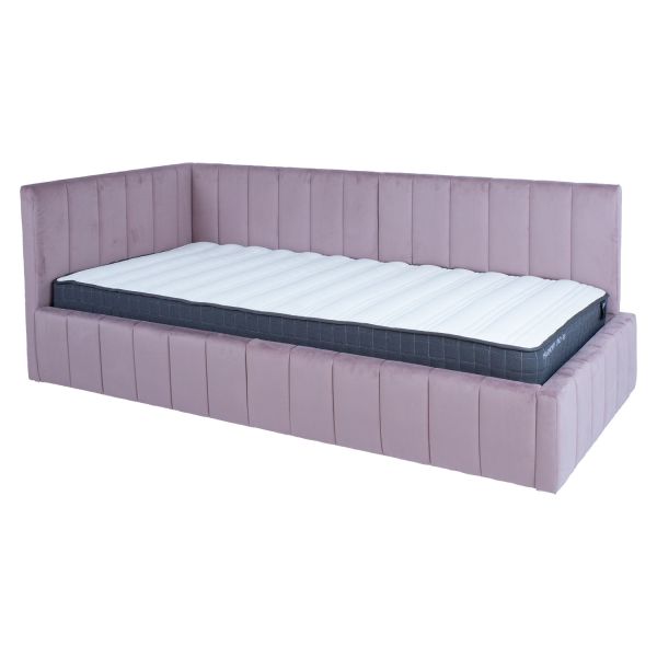 Voodi JASPER 90x200cm, madratsiga HARMONY UNO, roosa