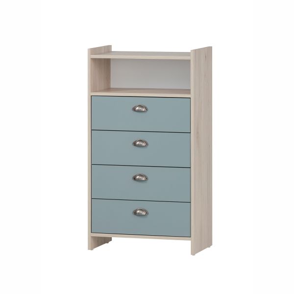 Bathroom cabinet LINDHOLM 60x33xH104cm, sand oak/blue