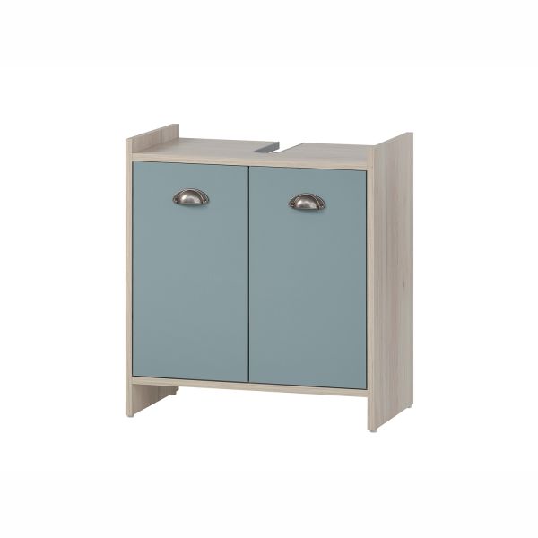 Washbasin cabinet LINDHOLM 57x33xH62cm, sand oak/blue