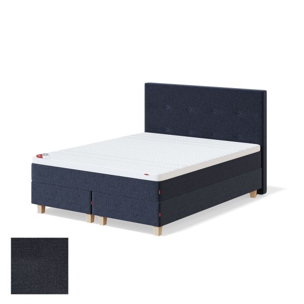 Continental bed BLUE 140x200cm, dark grey