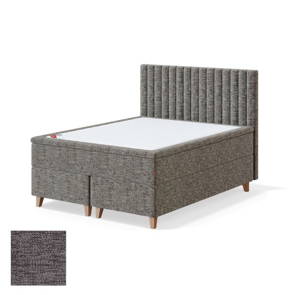 Continental bed 8 legs BLACK CONTINENTAL VERANO 160x200cm, firm, grey