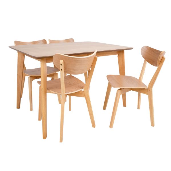 Söögilauakomplekt ROXBY laud, 4 tooli, tamm