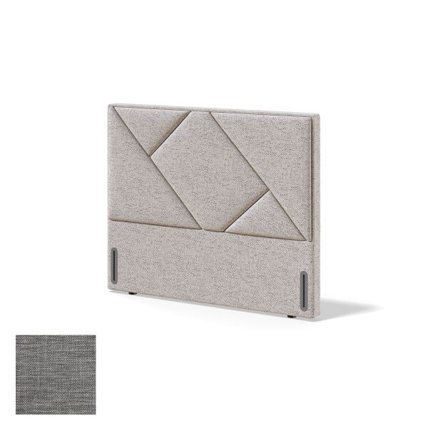 Headboard RED/BLACK GEOMETRY MANGO 120cm, light grey