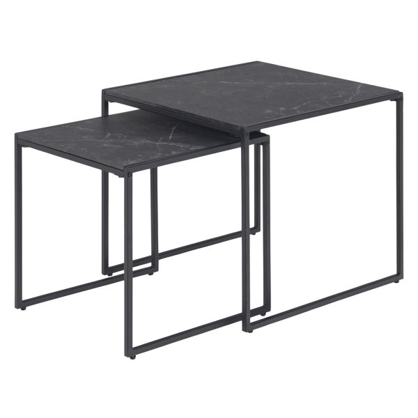 Coffee tables 2pcs INFINITY 50x50xH45cm, 40x40xH40cm, black