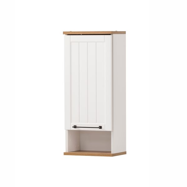 Bathroom cabinet JELDA 30x20,5xH71cm, oak/matte white