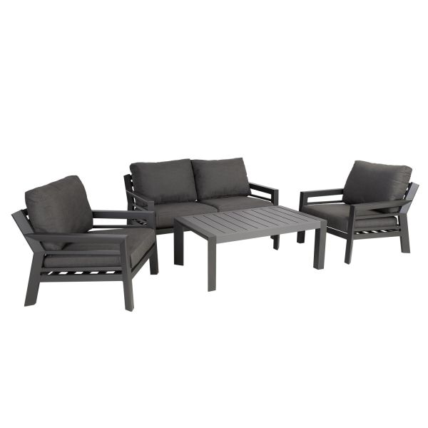 Garden furniture set TOMSON table, sofa and 2 chairs, grey