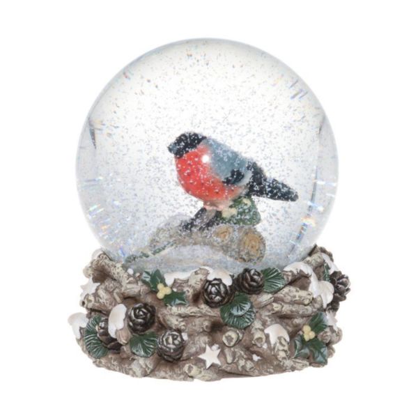 Snow globe BULLFINCH D10xH12cm, bird