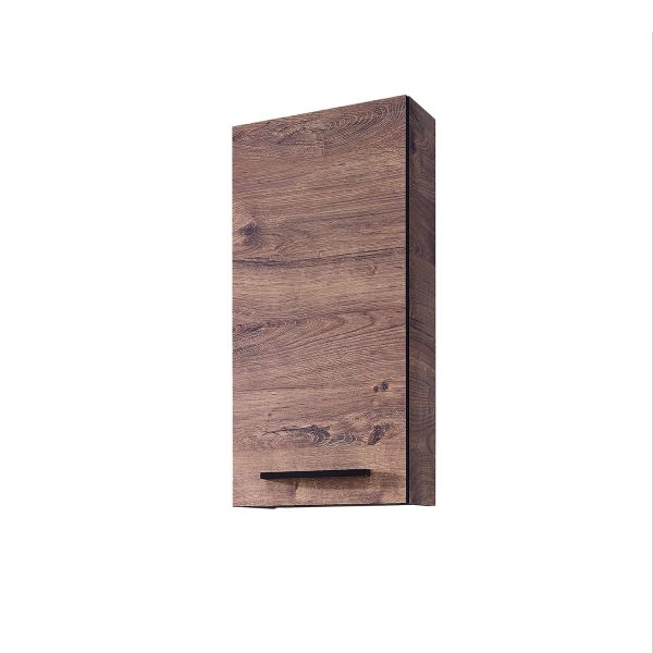 Верхний шкаф в ванную 374, 30x20xH70см, тёмный дуб/чёрный