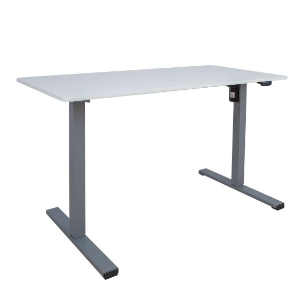 Töölaud ERGO OPTIMAL 1-mootoriga 120x60xH71-116cm, valge/hõbehall