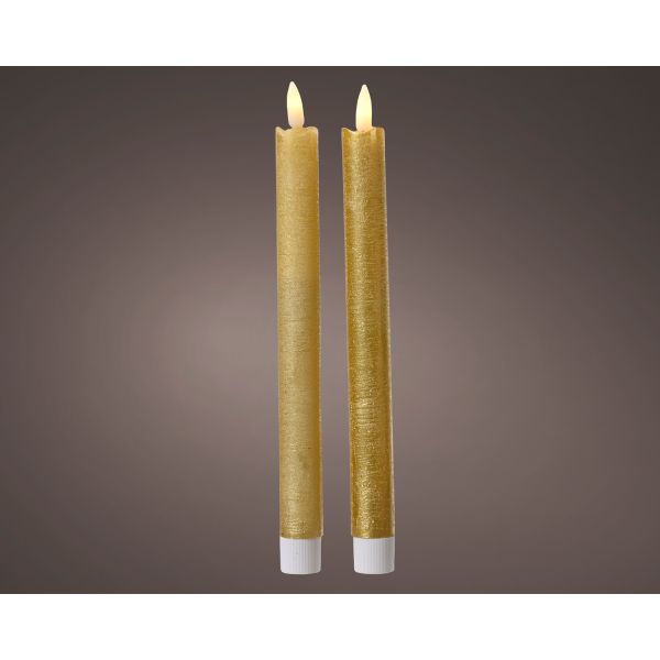 LED-candle SHINE H24,5cm 2tk, golden