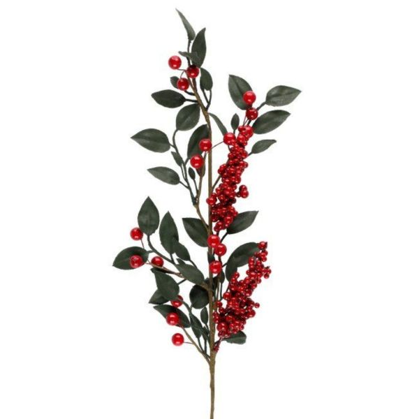 Branch WINTERIA 65cm with leaves and berries