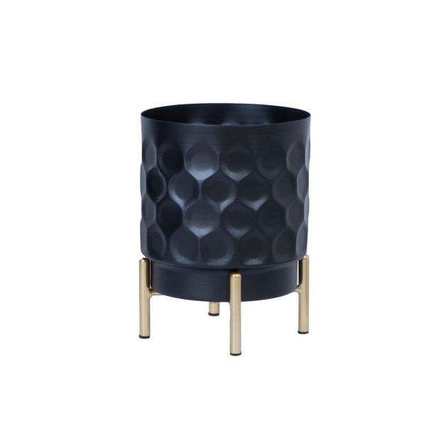 Flowerpot DEIA  D15xH20cm, black/golden