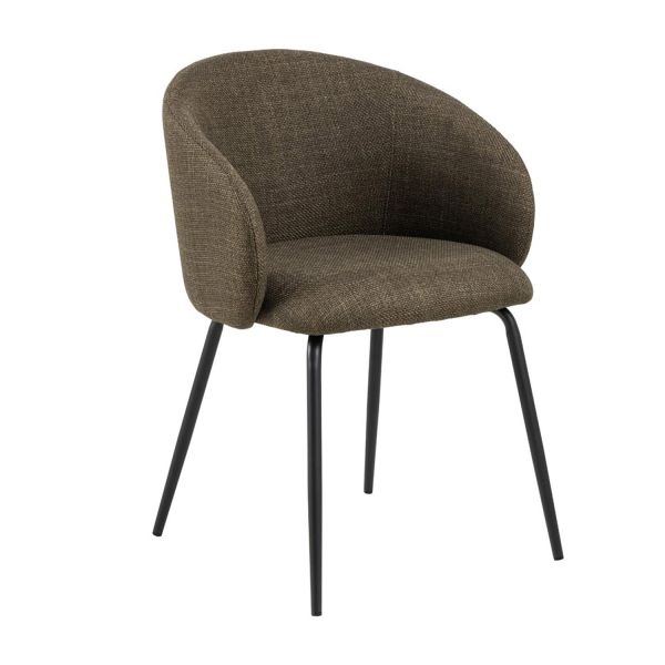 Dining chair with armrest ELEANOR green