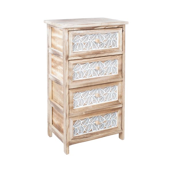 Chest of drawers KASEKE with 4-storage units 40x29x73cm, natural