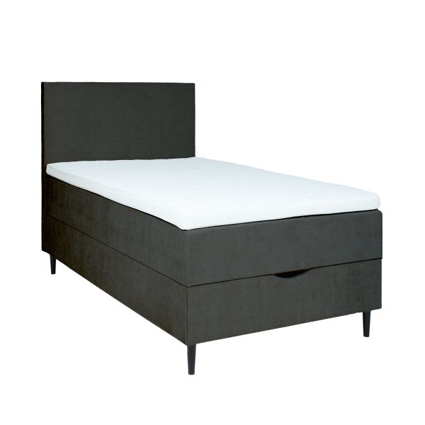 Continental bed LAARA 90x200cm, dark grey
