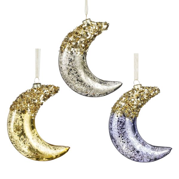 Jõuluehe GLOW MOON H12cm, klaas, mix