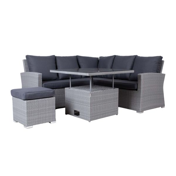 Aiamööblikomplekt SAMUEL laud, nurgadiivan ja tumba