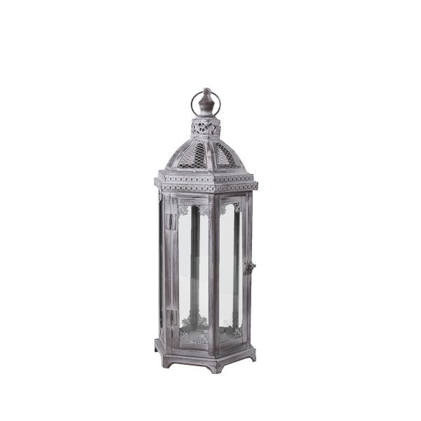 Lantern VENEZIA-2, D18xH46cm, antique grey