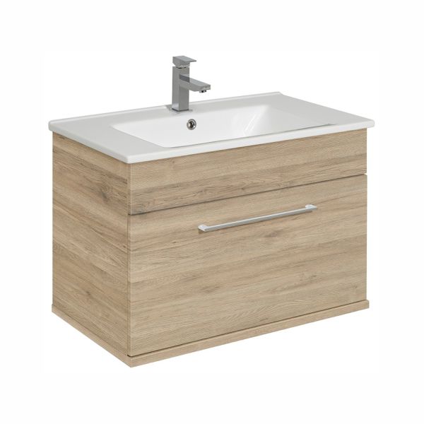 Washbasin cabinet with washbasin 313, 75x45xH53cm, oak