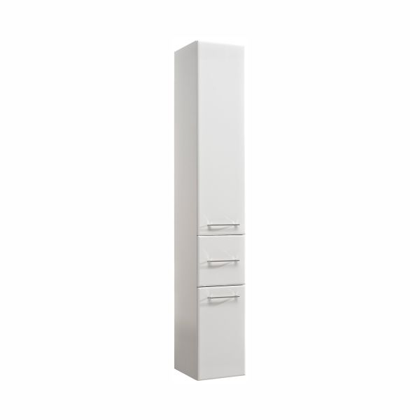 Tall bathroom cabinet 376, 30x33xH186cm, white gloss