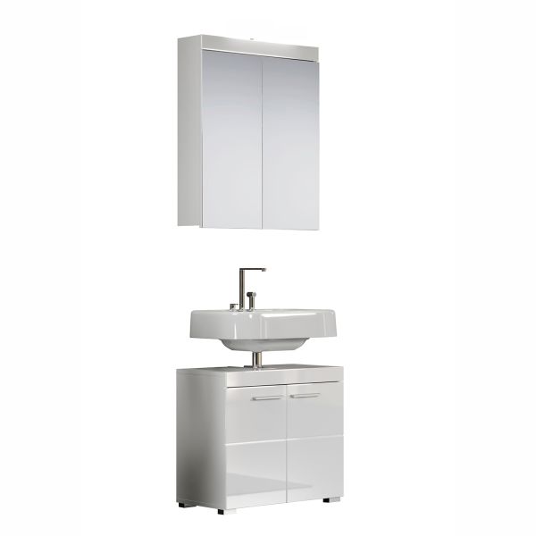 Комплект в ванную AMANDA белый глянцевый/белый