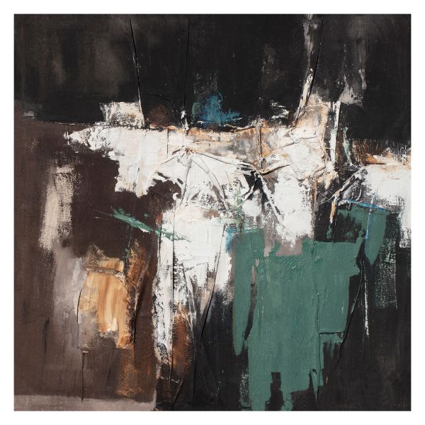 Oil painting 120x120cm, abstract evening