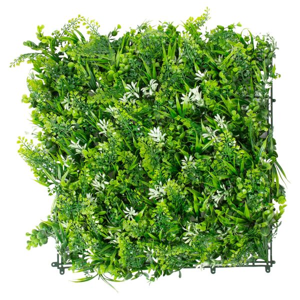 Artificial plant GREENLAND for wall 50x50cm, white flower