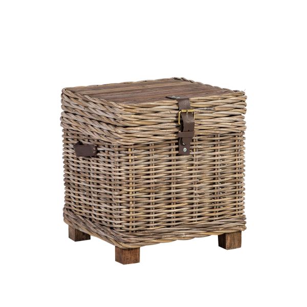 Trunk-side table EGROS 42x42xH43cm, natural rattan