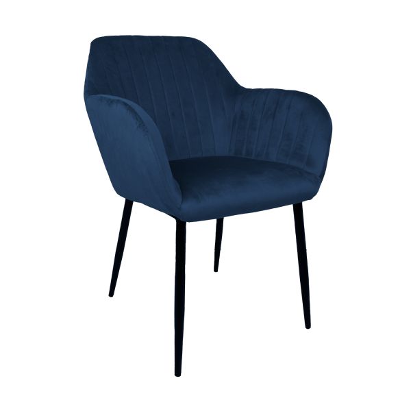 Chair EVELIN dark blue velvet