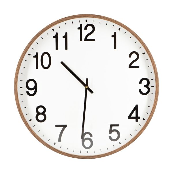 Wall clock WOODY D50cm, dark brown