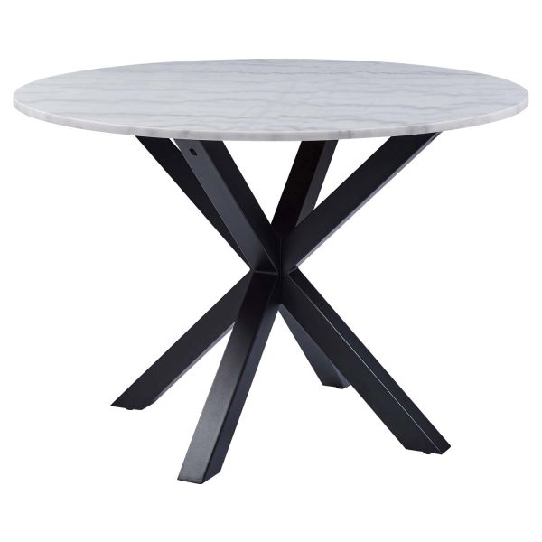 Dining table HEAVEN D110xH76cm, white marble