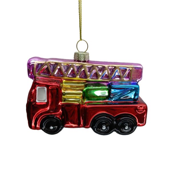 Jõuluehe JOY FIRETRUCK 10cm, klaas