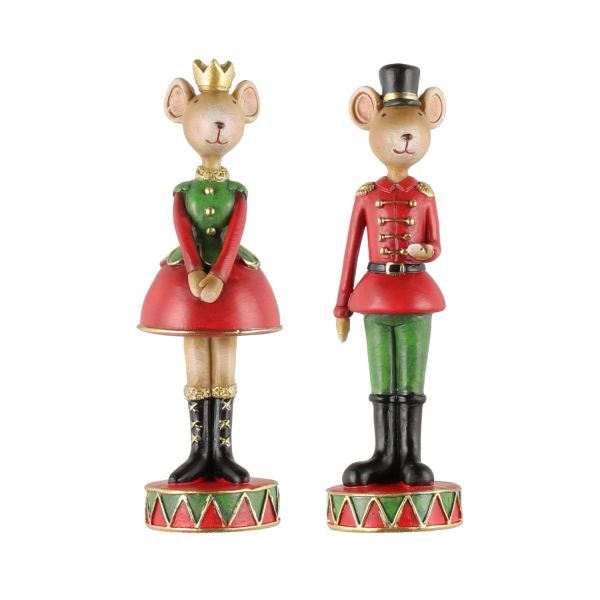 Decoration ROYAL MOUSE H14,5cm, mix