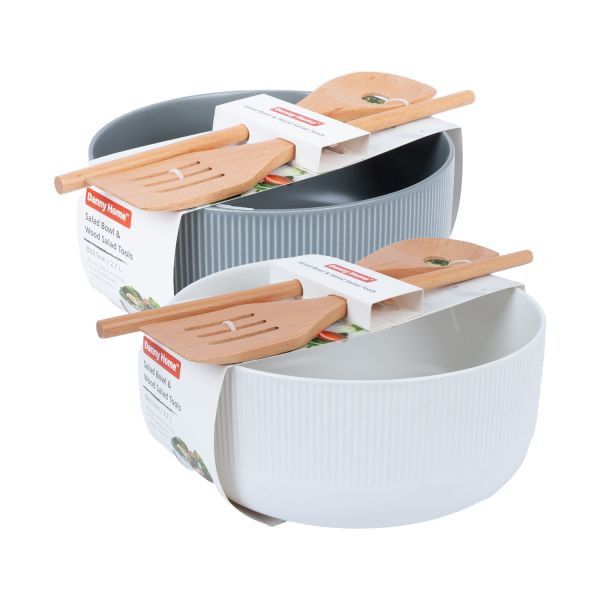 Kauss POLO D22,5xH10cm 2,7L, 2-puidust lusikat, mix