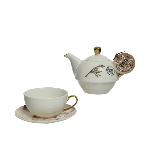Чайник с чашкой BIRDY H16см, фарфор